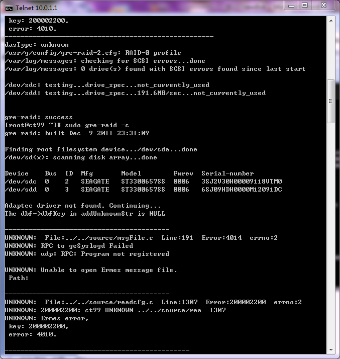 如何用telnet远程连接CT组建raw disk阵列 如何用telnet远程连接CT组建raw disk阵列
