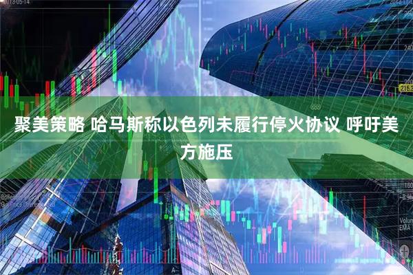 聚美策略 哈马斯称以色列未履行停火协议 呼吁美方施压